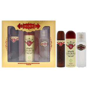 Cuba Royal for Men 3 Pc Set 3.3oz EDT Spray, 6.7oz Body Spray, 3.3oz After Shave